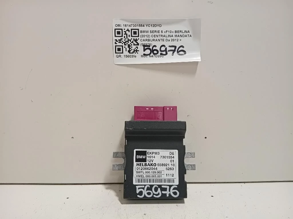 Centralina Mandata Carburante 16147301554 Bmw Serie 5 F10 Berlina 2012