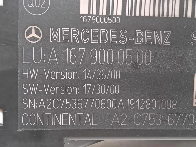 Centralina Riscaldamento Sedile ANT A1679000500 Mercedes Classe A W177 2018