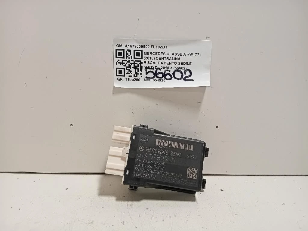 Centralina Riscaldamento Sedile ANT A1679000500 Mercedes Classe A W177 2018