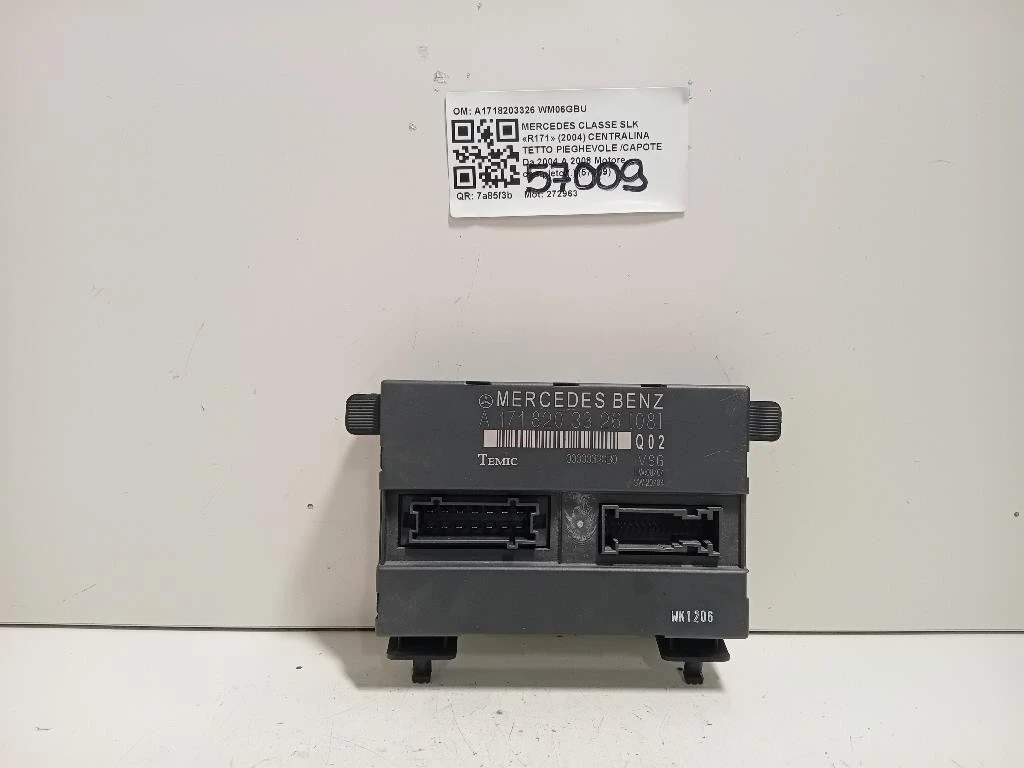 Centralina Tetto Pieghevole Capote A1718203326 Mercedes Classe SLK R171 2004