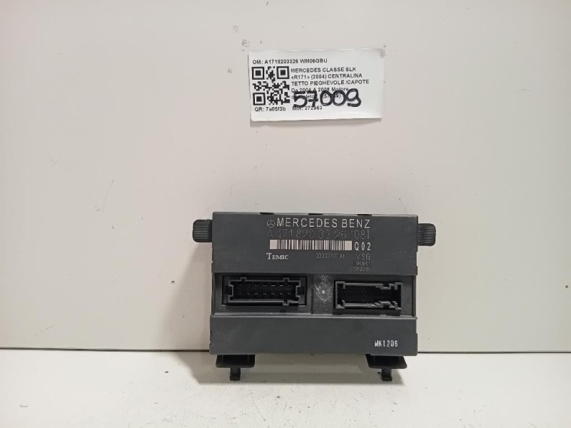 Centralina Tetto Pieghevole Capote A1718203326 Mercedes Classe SLK R171 2004