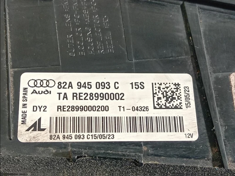 Fanale INF POST SX 82A945093C RE28990002 RI28990002 LED Audi A1 GBA Sportback 2018