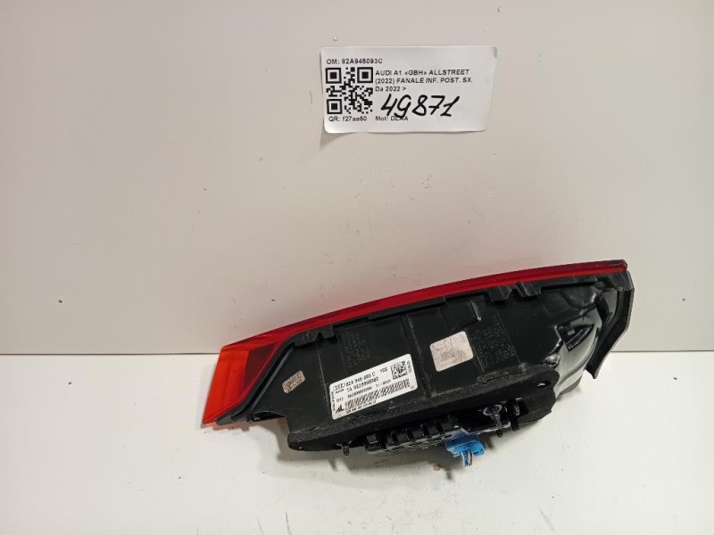 Fanale INF POST SX 82A945093C RE28990002 RI28990002 LED Audi A1 GBA Sportback 2018