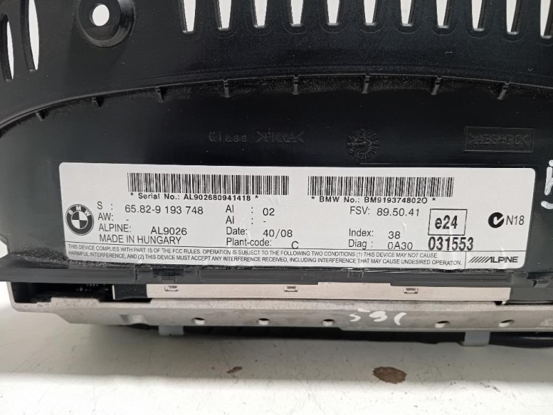 Display Multimediale 65829193748 Bmw Serie 5 E61 Touring 2004