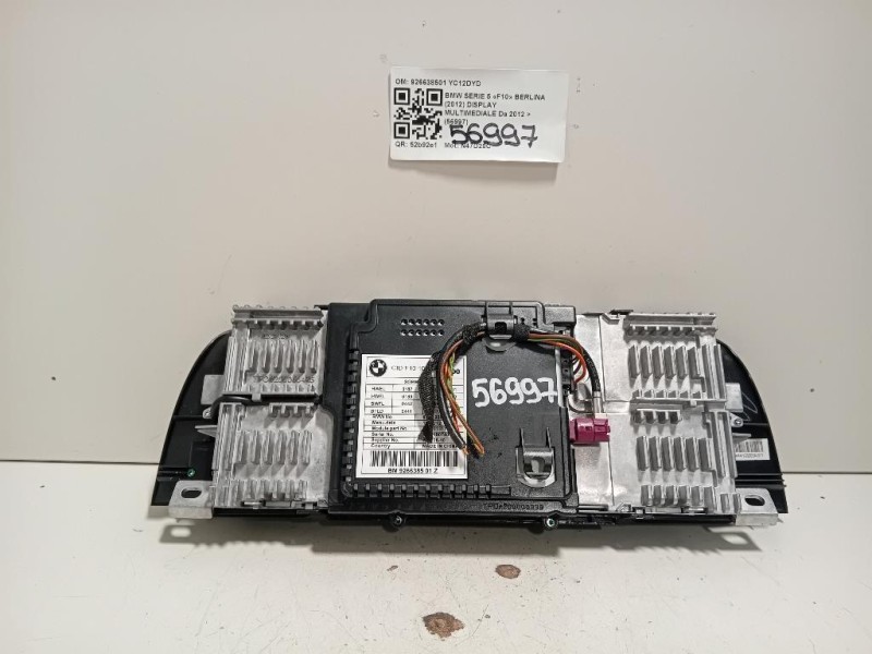 Display Multimediale 926638501 Bmw Serie 5 F10 Berlina 2012