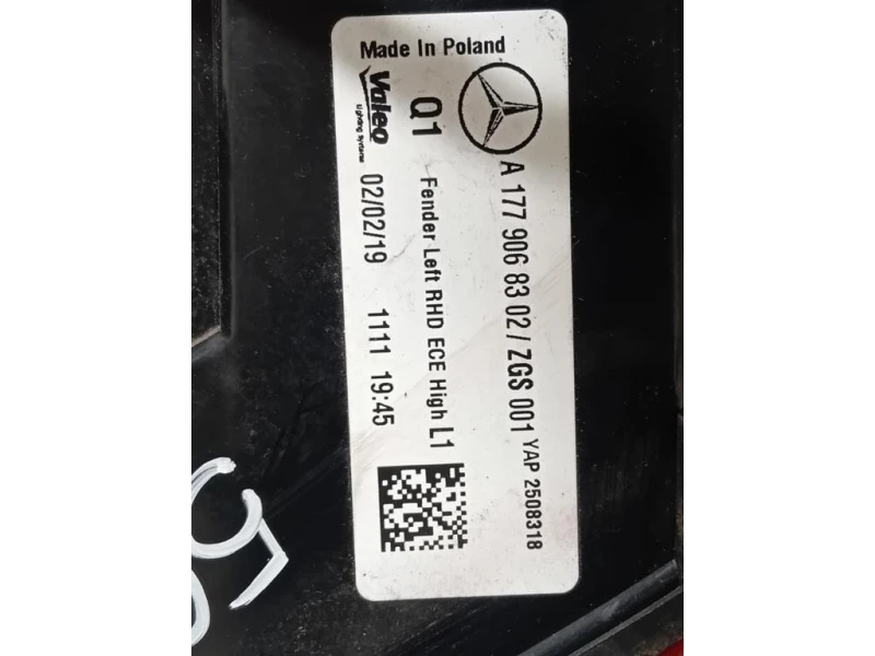 Fanale EST POST SX A1779068302 Mercedes Classe A W177 2018