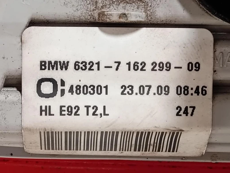Fanale INF POST SX 63217162299 Bmw Serie 3 E92 Coupe 2007