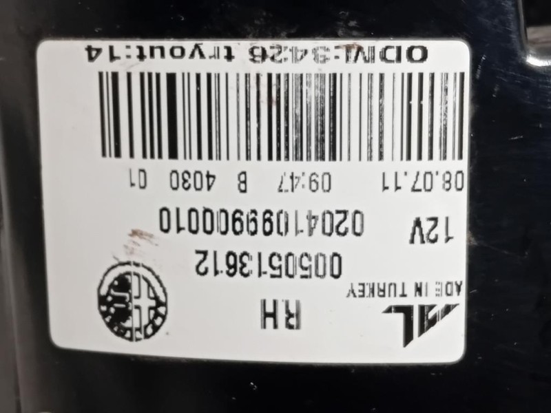 Fanale POST DX 50513612 Alfa Romeo Giulietta 2010