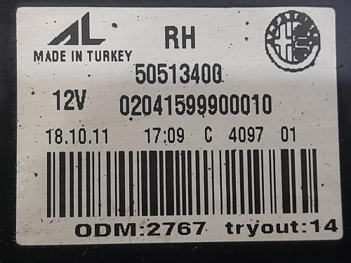 Fanale INT POST DX 50513400 Alfa Romeo Giulietta 2010