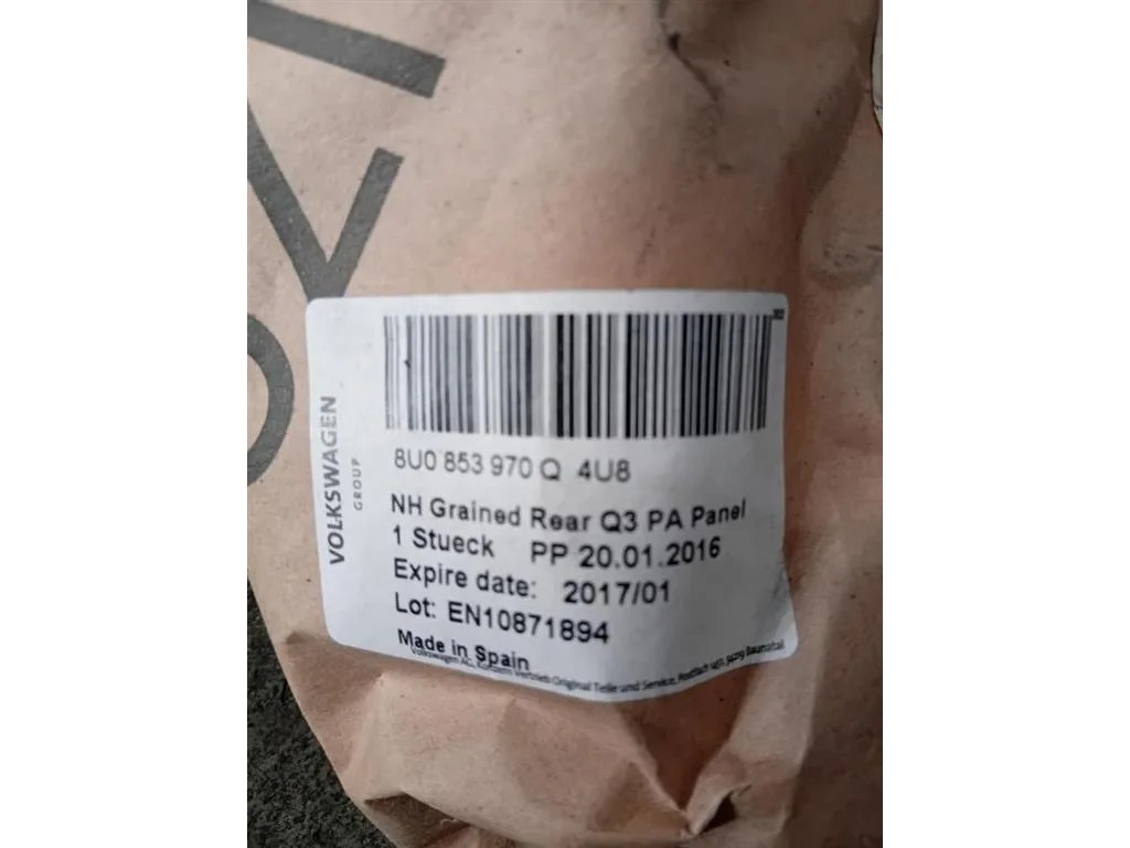 Rinforzo Modanatura Paracolpi Porta INF POST DX 8U0 853 970 Q 4U8 Audi Q3 8UB 2012