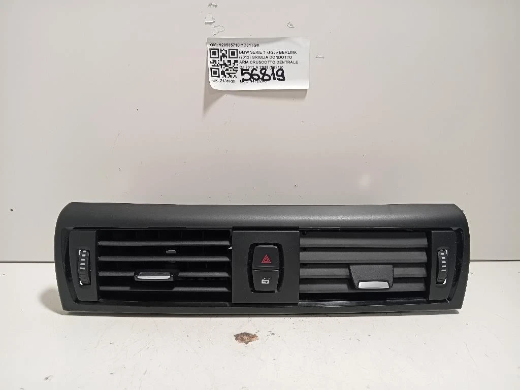 Griglia Condotto ARIA Cruscotto Centrale 920535710 Bmw Serie 1 F20 Berlina 2012