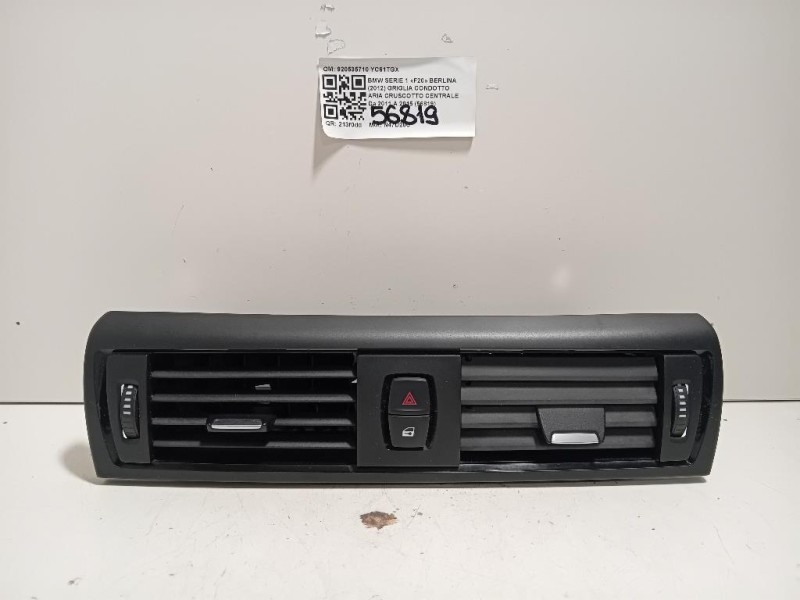 Griglia Condotto ARIA Cruscotto Centrale 920535710 Bmw Serie 1 F20 Berlina 2012
