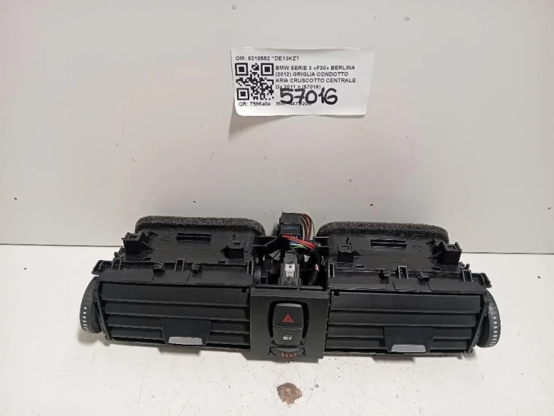 Griglia Condotto ARIA Cruscotto Centrale 9218552 Bmw Serie 3 F30 Berlina 2012