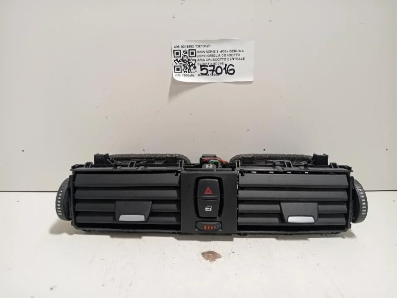 Griglia Condotto ARIA Cruscotto Centrale 9218552 Bmw Serie 3 F30 Berlina 2012