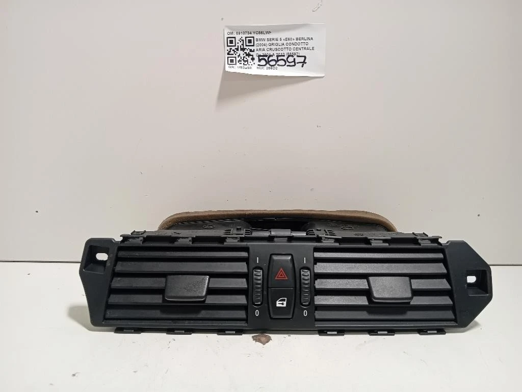 Griglia Condotto ARIA Cruscotto Centrale 6910734 Bmw Serie 5 E60 Berlina 2004