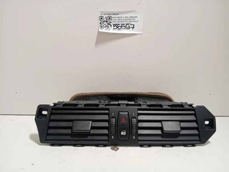 Griglia Condotto ARIA Cruscotto Centrale 6910734 Bmw Serie 5 E60 Berlina 2004