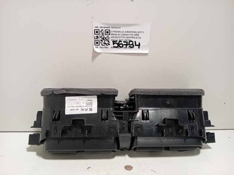 Griglia Condotto ARIA Cruscotto Centrale 39160489 Citroen C3 Aircross 2017