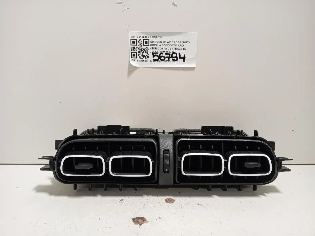 Griglia Condotto ARIA Cruscotto Centrale 39160489 Citroen C3 Aircross 2017
