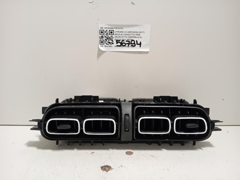 Griglia Condotto ARIA Cruscotto Centrale 39160489 Citroen C3 Aircross 2017
