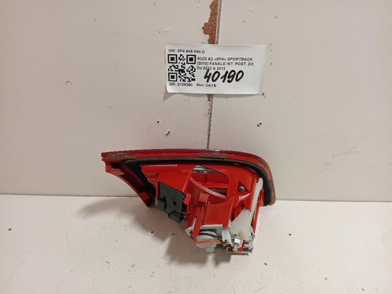 Fanale INT POST DX 8P4 945 094 D Audi A3 8PA Sportback 2010
