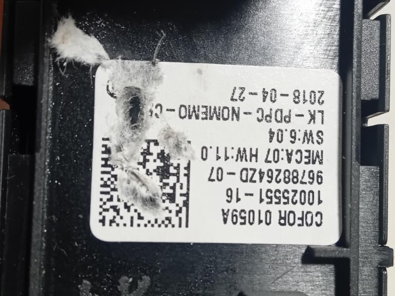 Interruttore Alzacristalli ANT SX 1002555116 Citroen C3 Aircross 2017
