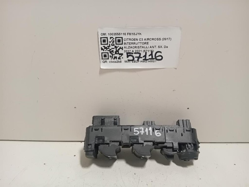 Interruttore Alzacristalli ANT SX 1002555116 Citroen C3 Aircross 2017