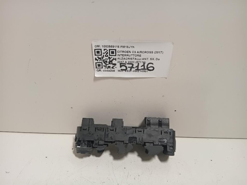 Interruttore Alzacristalli ANT SX 1002555116 Citroen C3 Aircross 2017