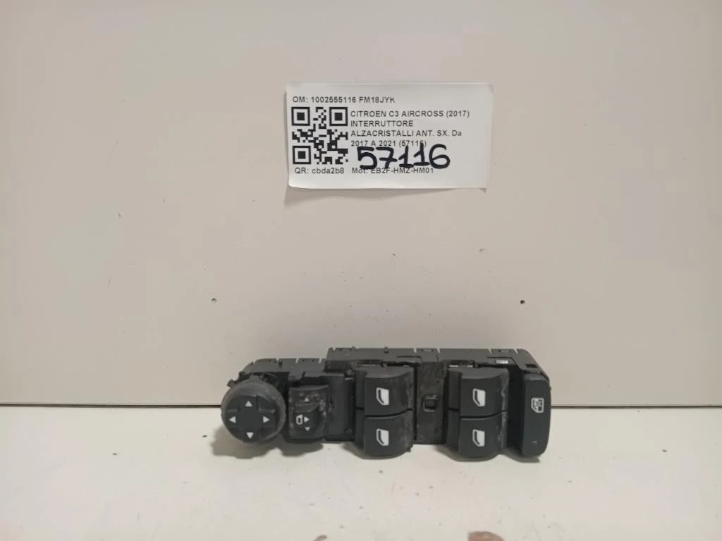 Interruttore Alzacristalli ANT SX 1002555116 Citroen C3 Aircross 2017