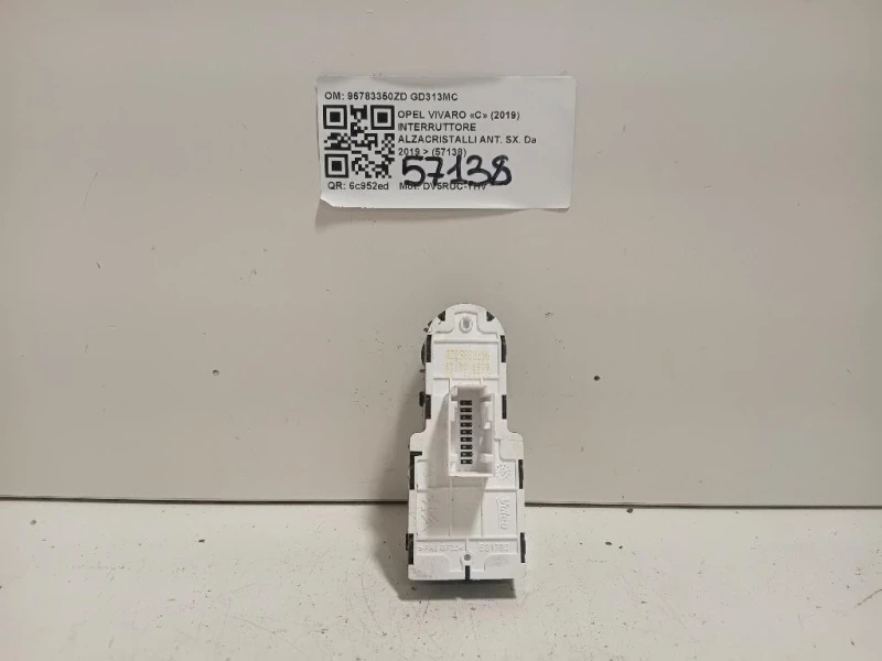 Interruttore Alzacristalli ANT SX 96783350ZD Opel Vivaro C 2019