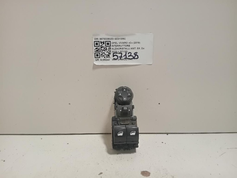 Interruttore Alzacristalli ANT SX 96783350ZD Opel Vivaro C 2019