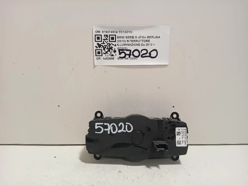 Interruttore Illuminazione 919274604 Bmw Serie 5 F10 Berlina 2012
