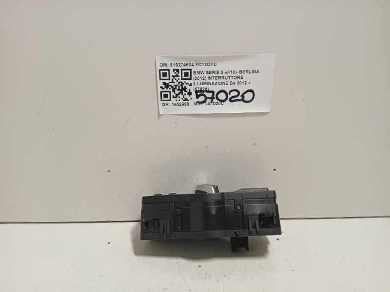Interruttore Illuminazione 919274604 Bmw Serie 5 F10 Berlina 2012