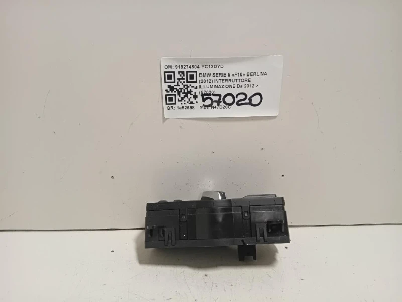 Interruttore Illuminazione 919274604 Bmw Serie 5 F10 Berlina 2012