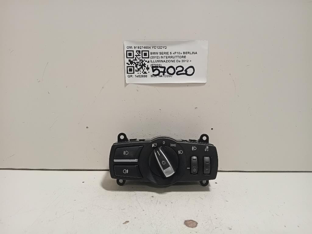 Interruttore Illuminazione 919274604 Bmw Serie 5 F10 Berlina 2012