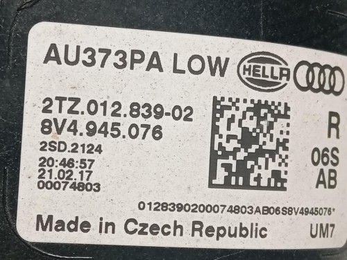 Fanale INT POST DX 8V4 945 076 Audi A3 8VA Sportback 2012