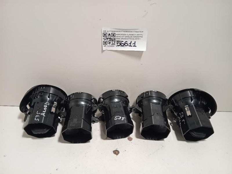 KIT Griglie Condotto ARIA Cruscotto A1778308300A1778306300A177830770 Mercedes Classe A W177 2018