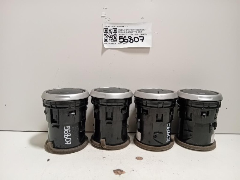 KIT Griglie Condotto ARIA Cruscotto 68760JD10A Nissan Qashqai+2 2010