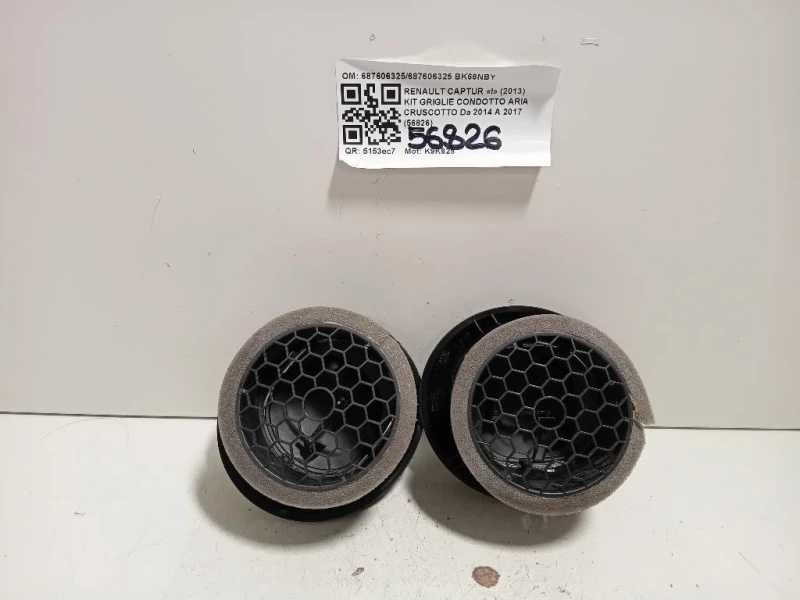 KIT Griglie Condotto ARIA Cruscotto 687606325687606325 Renault Captur I 2013