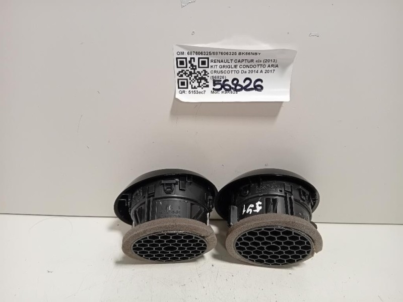 KIT Griglie Condotto ARIA Cruscotto 687606325687606325 Renault Captur I 2013