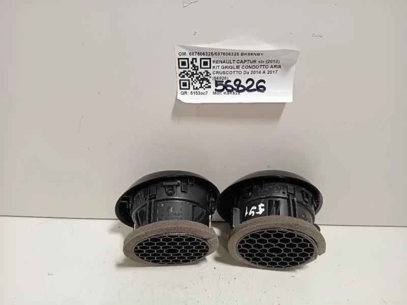 KIT Griglie Condotto ARIA Cruscotto 687606325687606325 Renault Captur I 2013