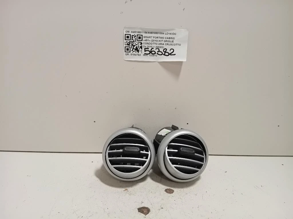 KIT Griglie Condotto ARIA Cruscotto A4518801154A4518801054 Smart Fortwo Cabrio 451 2010