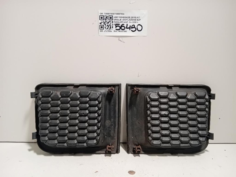 KIT Griglie Ventilazione SUP Paraurti ANT 735587835735587834 Jeep Renegade 2018