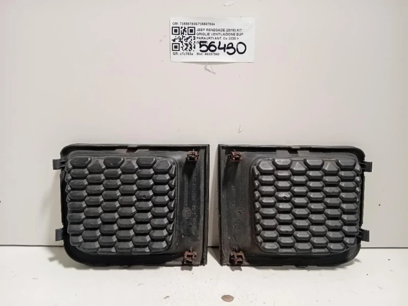 KIT Griglie Ventilazione SUP Paraurti ANT 735587835735587834 Jeep Renegade 2018