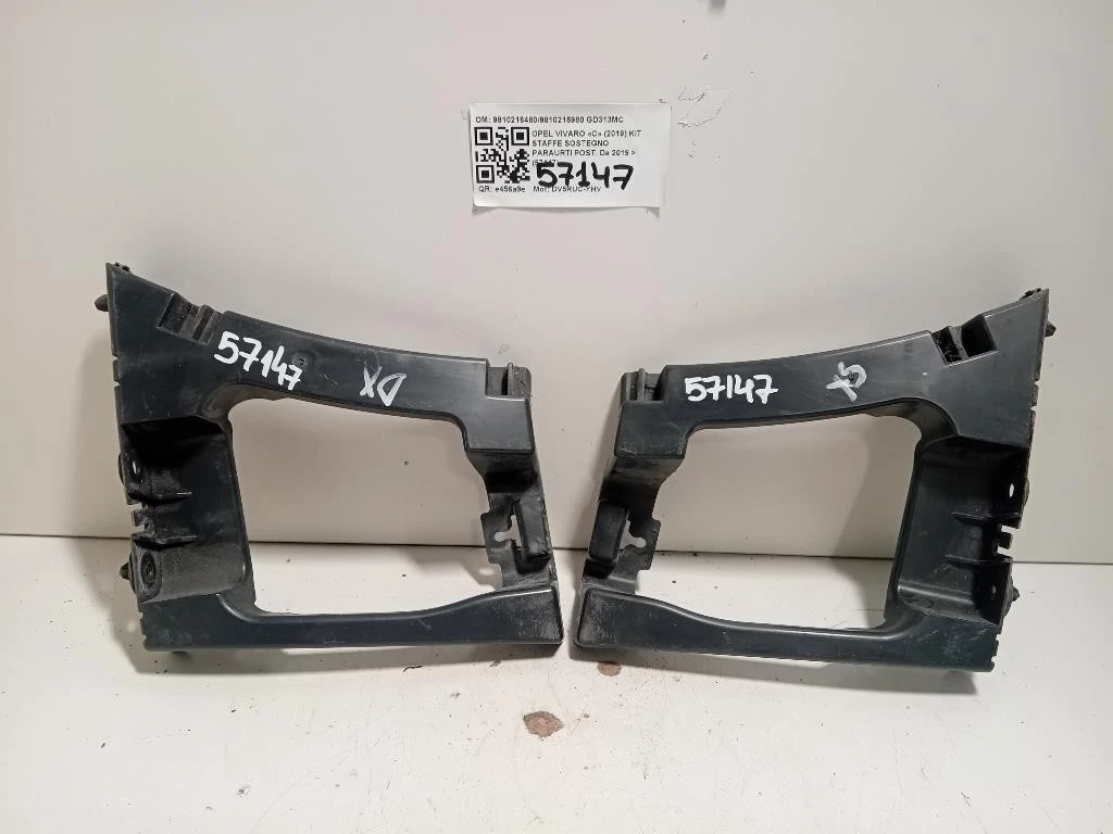 KIT Staffe Sostegno Paraurti POST 98102164809810215980 Opel Vivaro C 2019