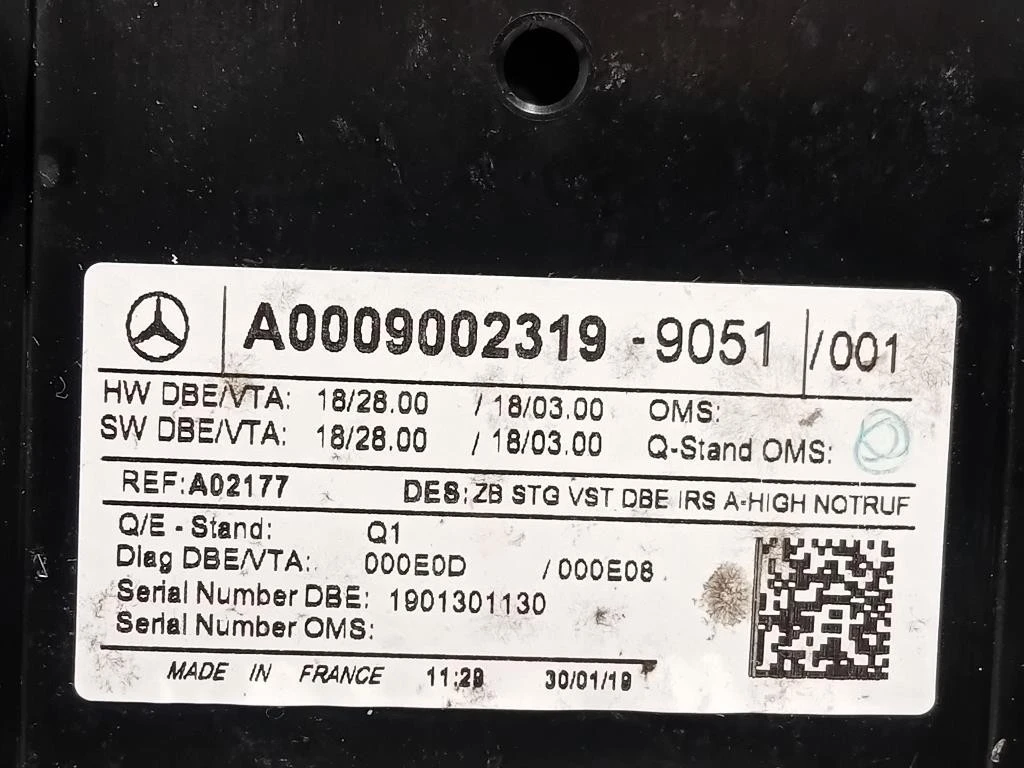 LUCE DI Cortesia Abitacolo A0009002319 Mercedes Classe A W177 2018