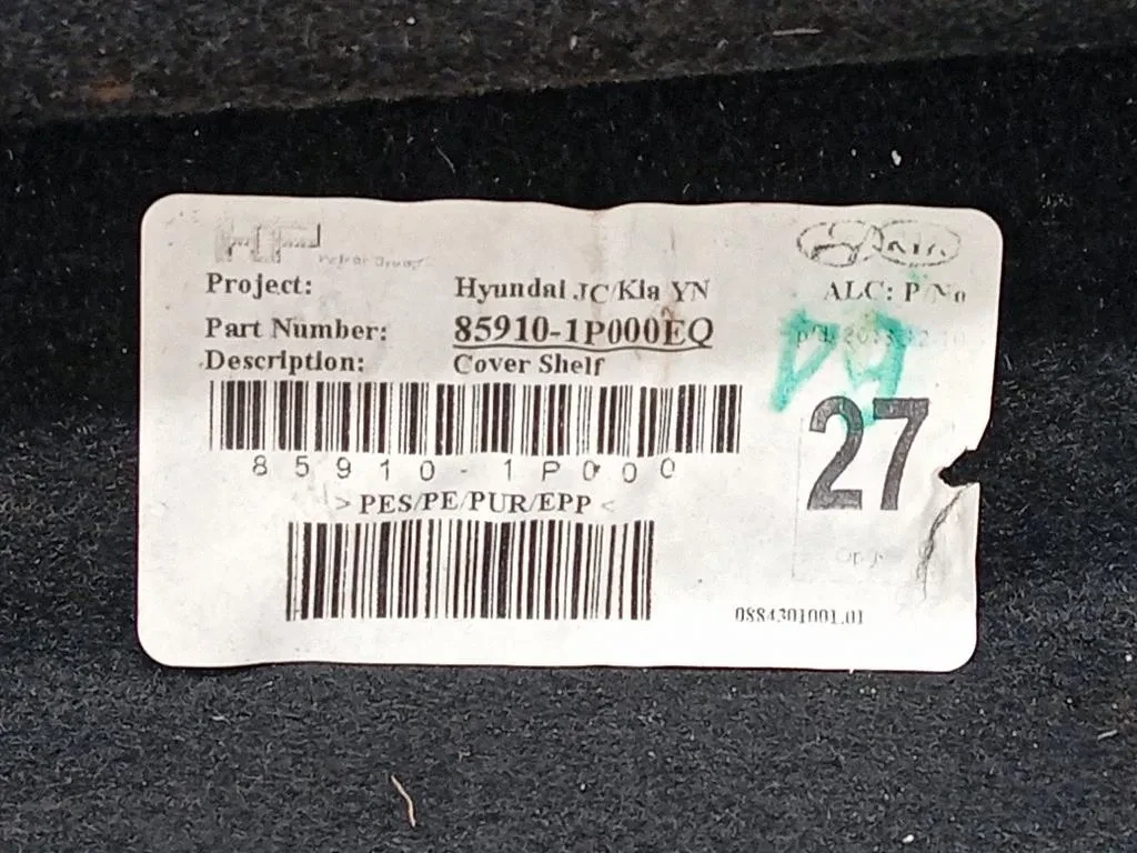 Ripiano Copertura VANO Bagagli 85910-1P000EQ Hyundai IX20 2011