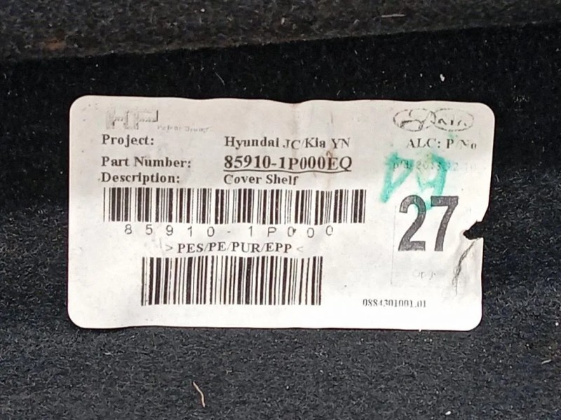 Ripiano Copertura VANO Bagagli 85910-1P000EQ Hyundai IX20 2011