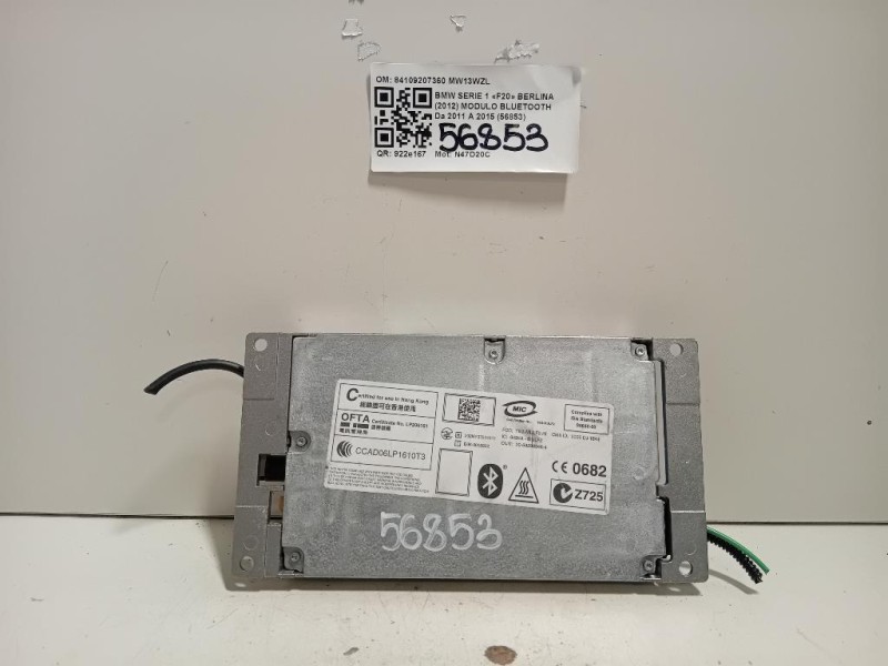 Modulo Bluetooth 84109207360 Bmw Serie 1 F20 Berlina 2012