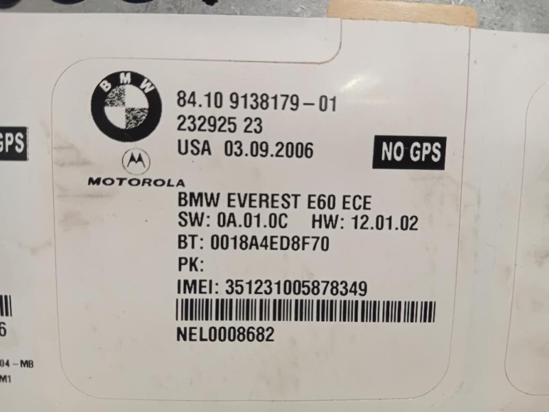Modulo Bluetooth 84109138179 Bmw Serie 5 E60 Berlina 2004