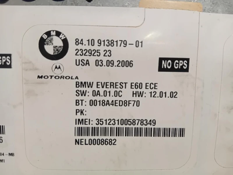 Modulo Bluetooth 84109138179 Bmw Serie 5 E60 Berlina 2004